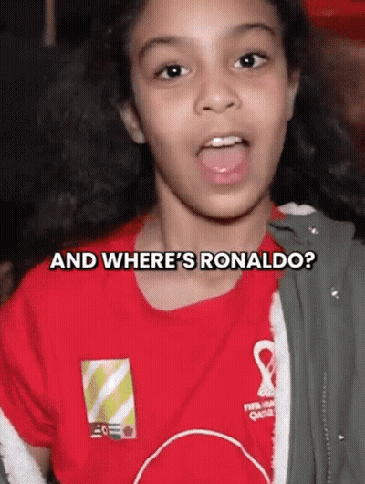 Young Girl In Red Fifa Qatar Shirt GIF