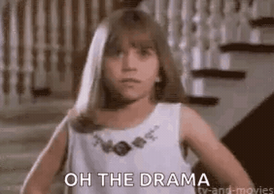 Young Girl In White Dress Says Oh The Drama GIF