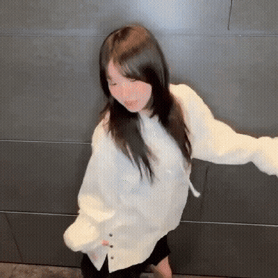 Young Girl In White Shirt Dancing GIF