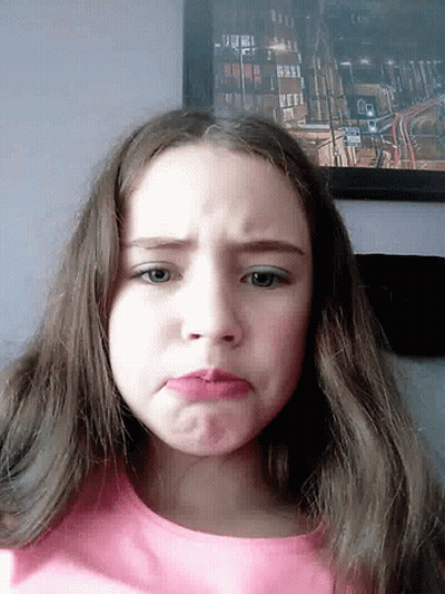Young Girl Making Funny Face With Mouth Open GIF