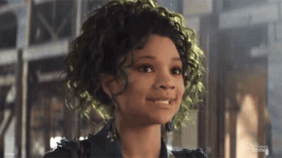 Young Girl With Curly Green Hair Smiling GIF