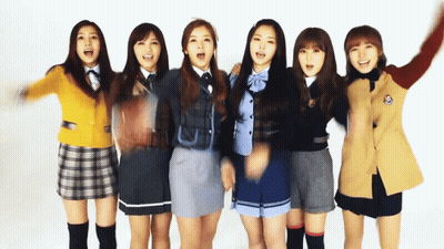 Young Girls In School Uniforms Standing Together GIF