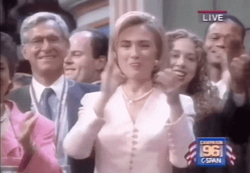 Young Hillary Clinton Clapping GIF