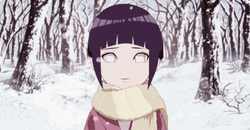 Young Hinata Hyuga In Winter GIF