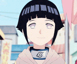 Young Hinata Hyuga Smiling Wide  GIF
