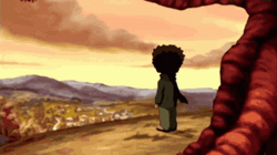 Young Huey Freeman Fierce Look GIF