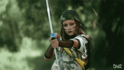 Young Kid Bow And Arrow Hunting Costume GIF