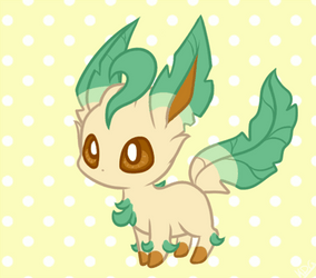 Young Leafeon Skipping GIF