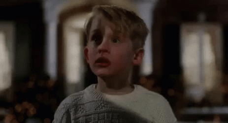 Young Macaulay Culkin Running Terrified GIF