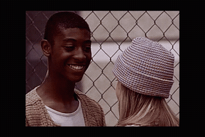 Young Man And Woman Smiling Together GIF