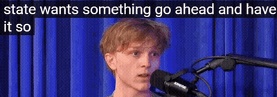 Young Man At Microphone Saying State Wants Something Go Ahead And Have It So GIF