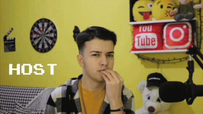 Young Man Biting Nails YouTube Logo GIF