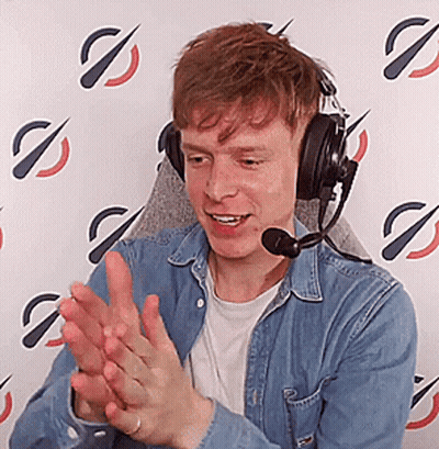Young Man Clapping With Headphones And Microphone GIF