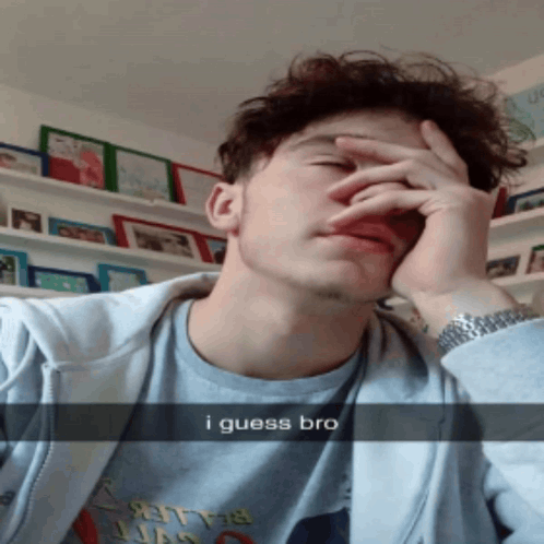 Young Man Covering Face Saying I Guess Bro GIF