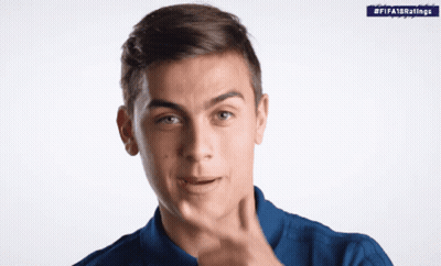 Young Man Covering Mouth With FIFA18Ratings Ad GIF