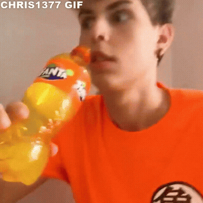 Young Man Drinking Fanta GIF