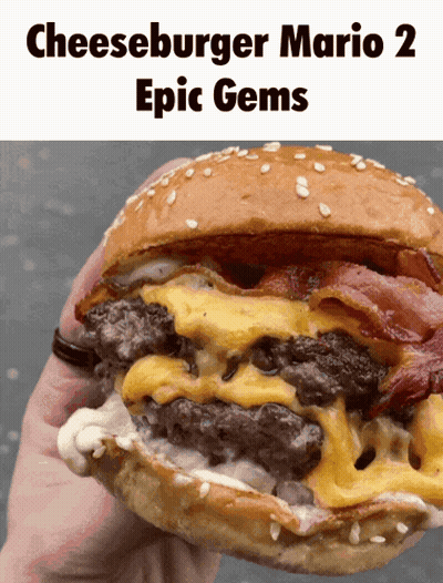 Young Man Eating Large Hamburger With Sesame Seeds GIF