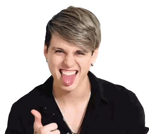 Young Man Giving Thumbs Up And Tongue Out Sticker