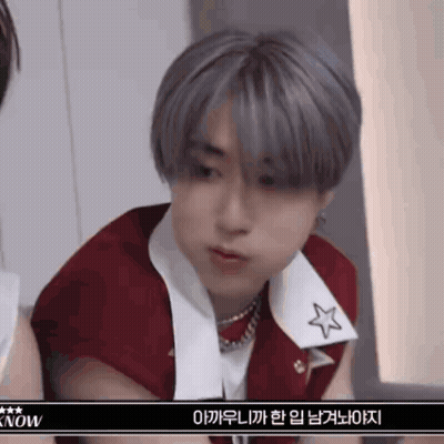 Young Man Gray Hair Red Shirt White Star GIF