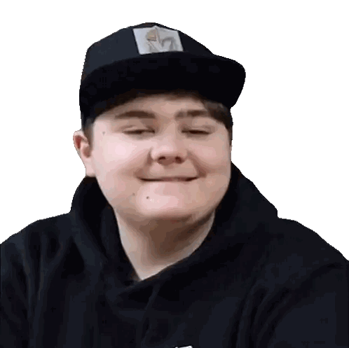 Young Man In Black Hoodie And Hat Sticker