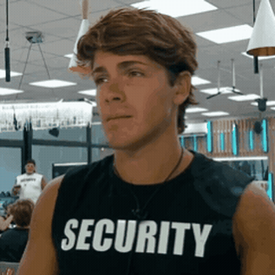 Young Man In Black Security Tank Top GIF