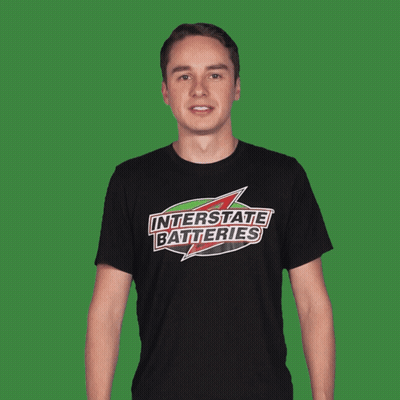 Young Man In Black T-Shirt Saying Integrate Batteries GIF
