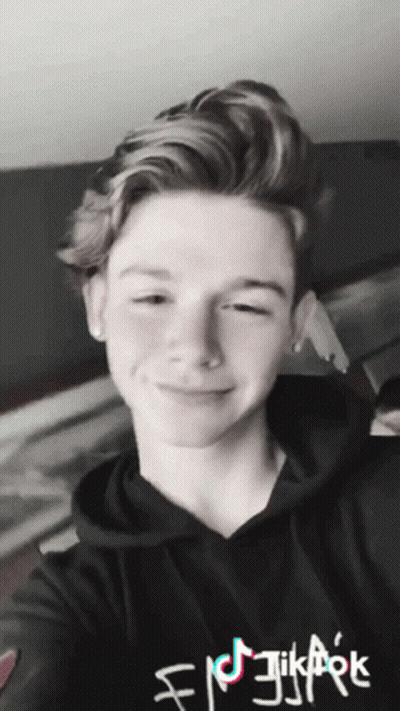 Young Man In Black TikTok Hoodie GIF