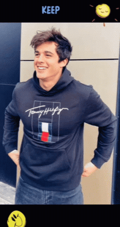 Young Man In Black Tommy Hilfiger Hoodie GIF