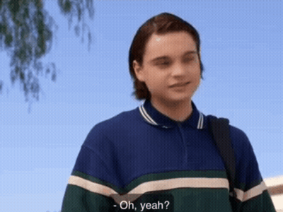 Young Man In Blue And Green Striped Shirt Saying Oh Yeah GIF