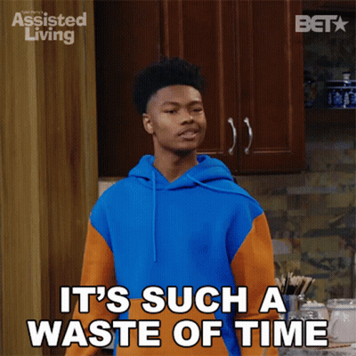 Young Man In Blue And Orange Hoodie Says It's Such A Waste Of Time GIF