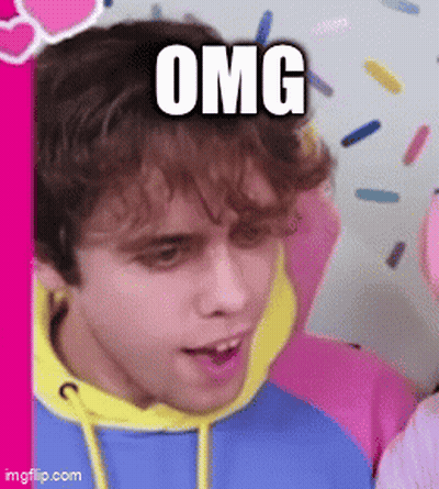 Young Man in Blue and Yellow Hoodie Making Funny Face Saying OMG