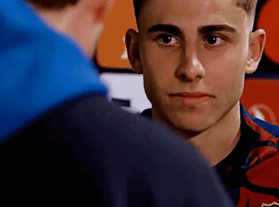 Young Man In Blue Hoodie Looking At Another Man GIF