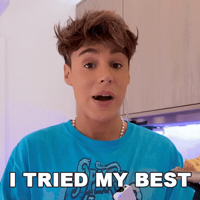 Young Man In Blue Shirt Saying I Tried My Best GIF