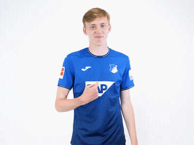 Young Man In Blue Shirt With Letter P GIF