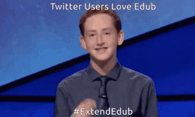 Young Man In Front Of Screen Saying Twitter Users Love Dub GIF