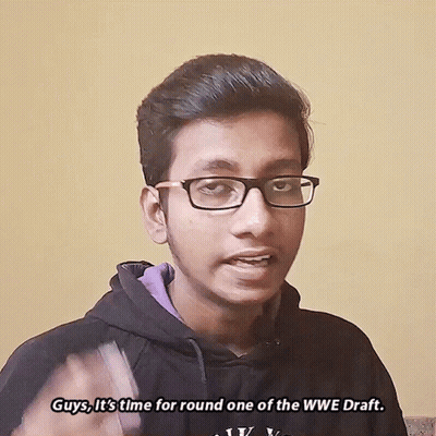 Young Man In Glasses And Black Hoodie Saying Guys It's Time For Round One Of The WWE Draft GIF