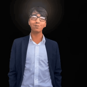 Young Man In Glasses And Blue Jacket GIF