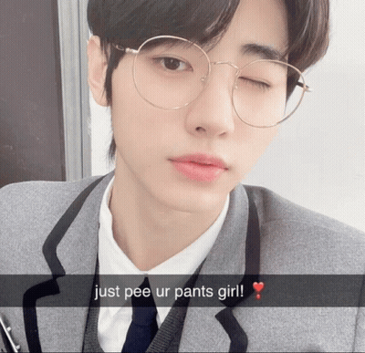 Young Man In Glasses And Suit Says Just Pee Ur Pants Girl GIF