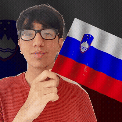 Young Man In Glasses Holding Flag GIF