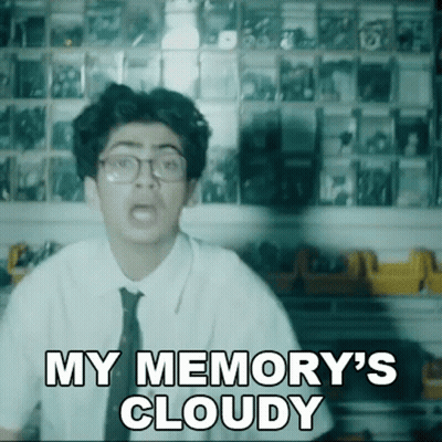 Young Man In Glasses Says My Memory's Cloudy GIF