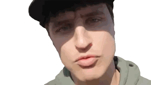 Young Man In Green Hoodie Making Funny Face Sticker