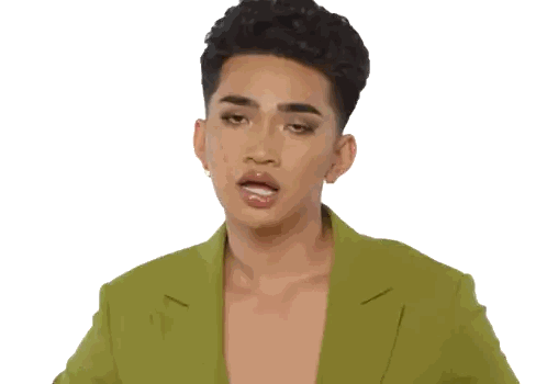 Young Man In Green Jacket Making Funny Face Sticker