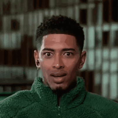 Young Man In Green Jacket With Earbuds Surprised GIF