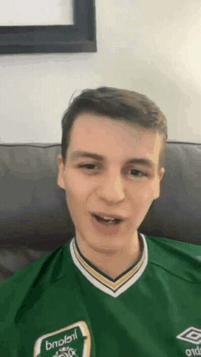 Young Man In Green Umbro Jersey GIF