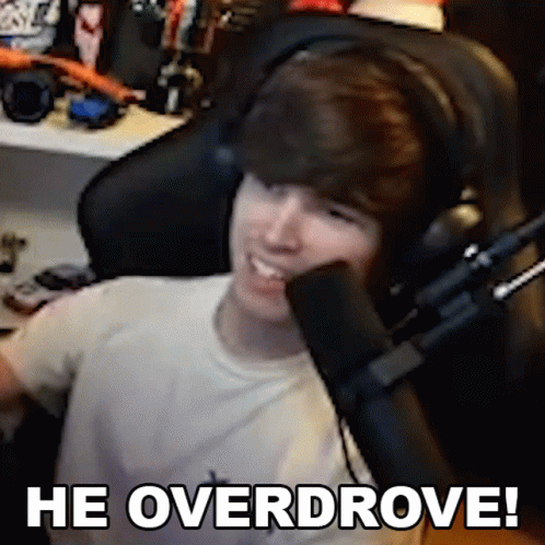 Young Man In Headphones At Microphone Saying He Overdrove GIF