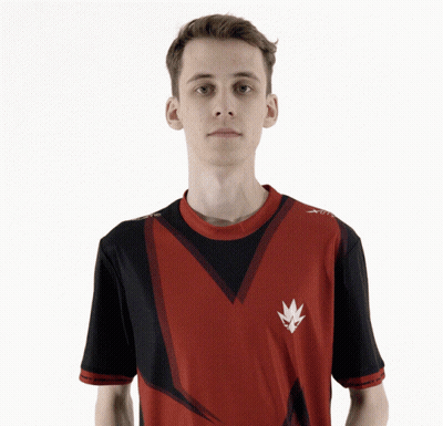 Young Man In Red And Black Maple Leaf Shirt GIF