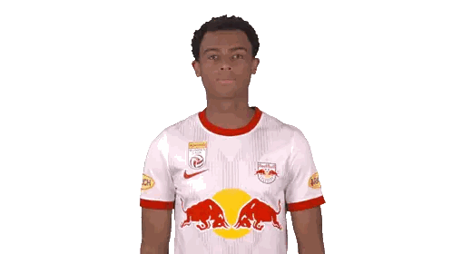 Young Man In Red Bull Jersey Making Gesture Sticker