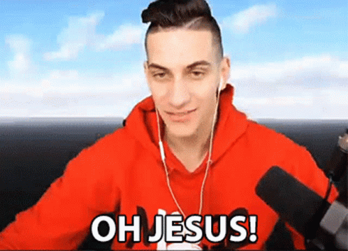 Young Man In Red Hoodie Saying Oh Jesus GIF