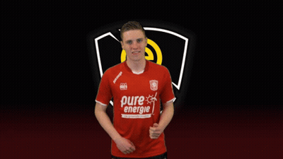 Young Man In Red Pure Energie Shirt GIF