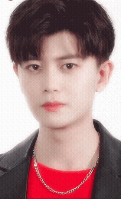 Young Man In Red Shirt And Chain GIF